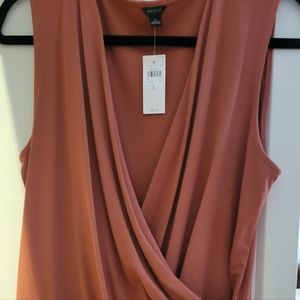 Ann Taylor faux wrap short sleeve blouse